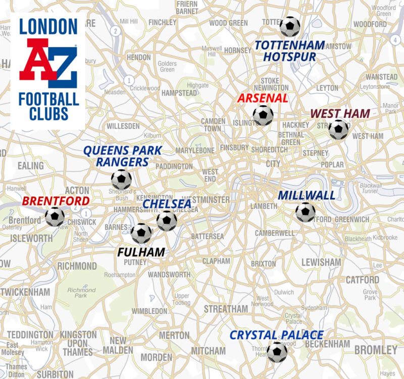 London Football Clubs A Z Maps Blog