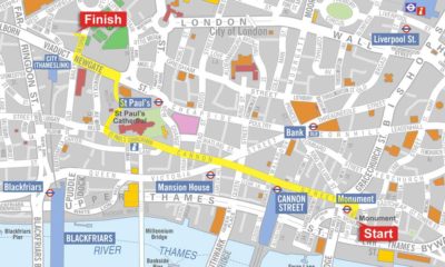 Walk route for the great fire of London
