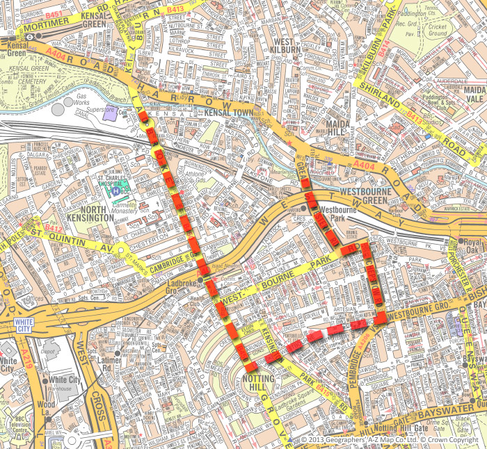 Notting Hill Carnival route map